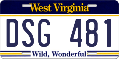 WV license plate DSG481