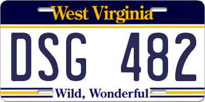 WV license plate DSG482
