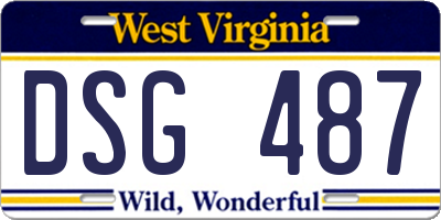 WV license plate DSG487