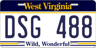 WV license plate DSG488