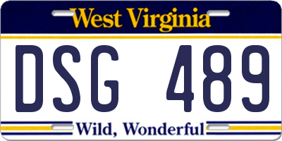WV license plate DSG489