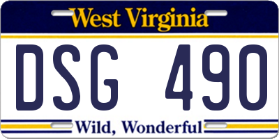 WV license plate DSG490