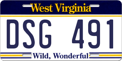 WV license plate DSG491