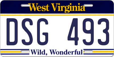 WV license plate DSG493