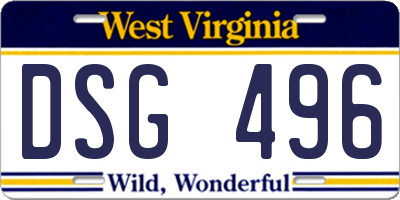 WV license plate DSG496