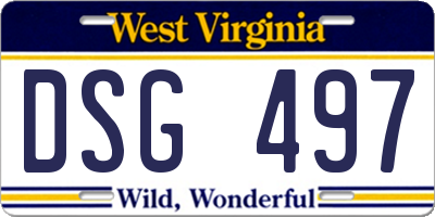 WV license plate DSG497