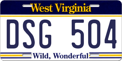 WV license plate DSG504