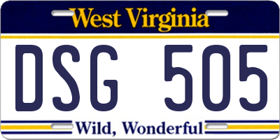 WV license plate DSG505