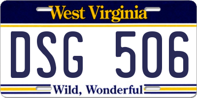WV license plate DSG506