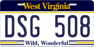 WV license plate DSG508