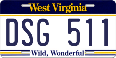 WV license plate DSG511