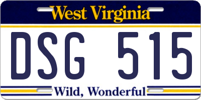 WV license plate DSG515