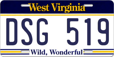WV license plate DSG519