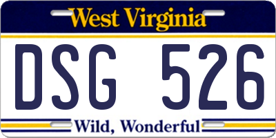 WV license plate DSG526