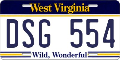 WV license plate DSG554