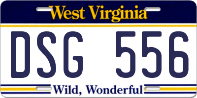 WV license plate DSG556