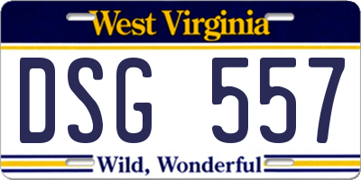 WV license plate DSG557
