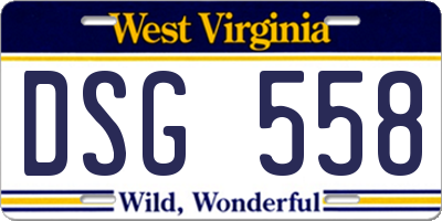 WV license plate DSG558