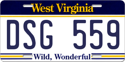 WV license plate DSG559
