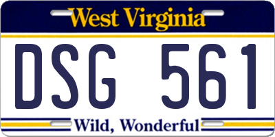 WV license plate DSG561