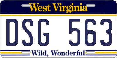 WV license plate DSG563