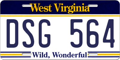 WV license plate DSG564