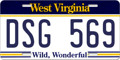 WV license plate DSG569