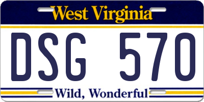 WV license plate DSG570