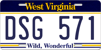 WV license plate DSG571