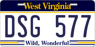 WV license plate DSG577