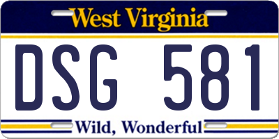 WV license plate DSG581