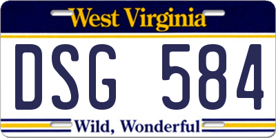WV license plate DSG584