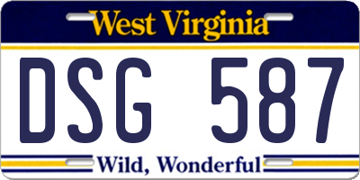 WV license plate DSG587