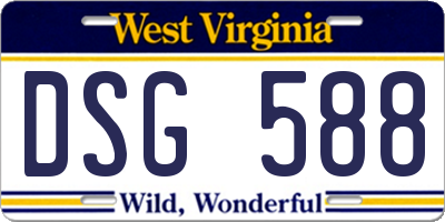 WV license plate DSG588