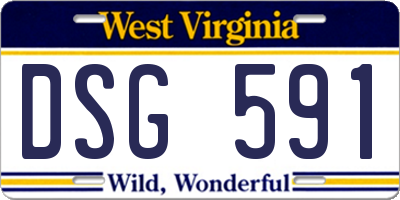 WV license plate DSG591