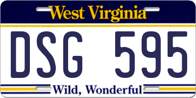 WV license plate DSG595