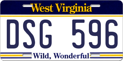 WV license plate DSG596