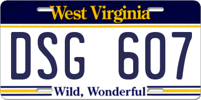 WV license plate DSG607