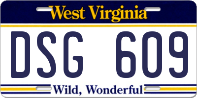 WV license plate DSG609