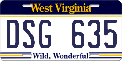 WV license plate DSG635