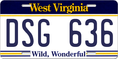 WV license plate DSG636
