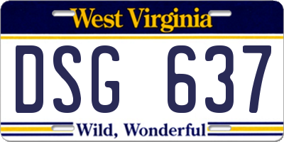 WV license plate DSG637