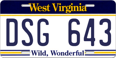 WV license plate DSG643
