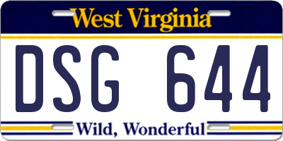 WV license plate DSG644