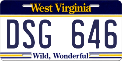 WV license plate DSG646