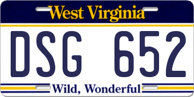 WV license plate DSG652