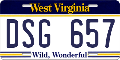 WV license plate DSG657
