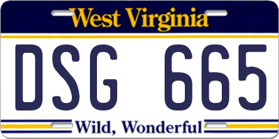 WV license plate DSG665
