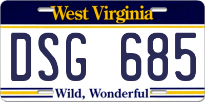 WV license plate DSG685