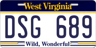 WV license plate DSG689